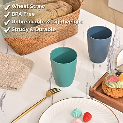 Cretvis 11Oz Unbreakable Wheat Straw Cup, 6 Pcs Reusable Dishwasher Safe Drinking Cups, Stackable Coffee Tea, Juice Cup, Tumbler Water Mugs For Kitchen Parties, Travel Picnics And Weddings #TOP3