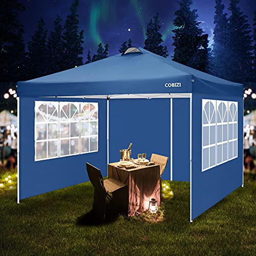 Image of COBIZI 10x30 Pop up Canopy Tent for Parties, Roller Bag,8 Walls,4 Sandbags