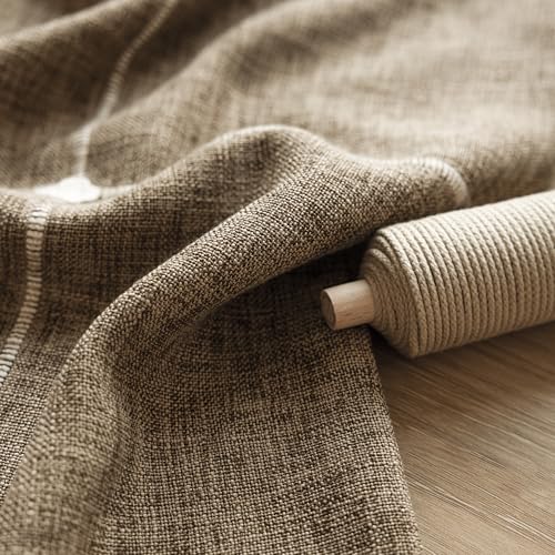 Image of Foindtower Pack of 2 Decorative Faux Linen Jacquard Check Throw Pillow Covers Farmhouse Cushion Cover with Grid Textured Accent Pillowcase for Couch Sofa Living Room Home Decor,22x22 Inch,Tan Khaki