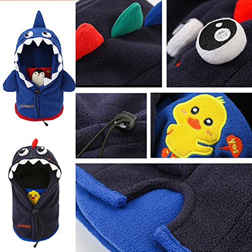 Kids Balaclava Ski Mask, 3 in 1 Boys/Girls Children's Fleece Full Face Masks Hood Windproof Outdoor Cycling Winter Cold Weather Hat Dinosaur2