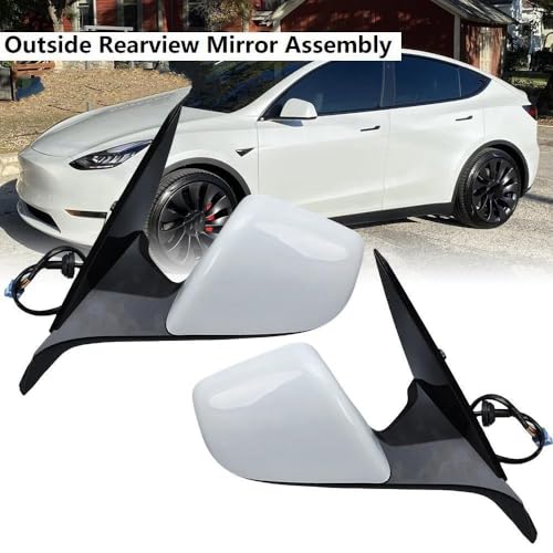 Rétroviseur Tesla Model Y 13 broches blanc droit avec rabat électrique - 2