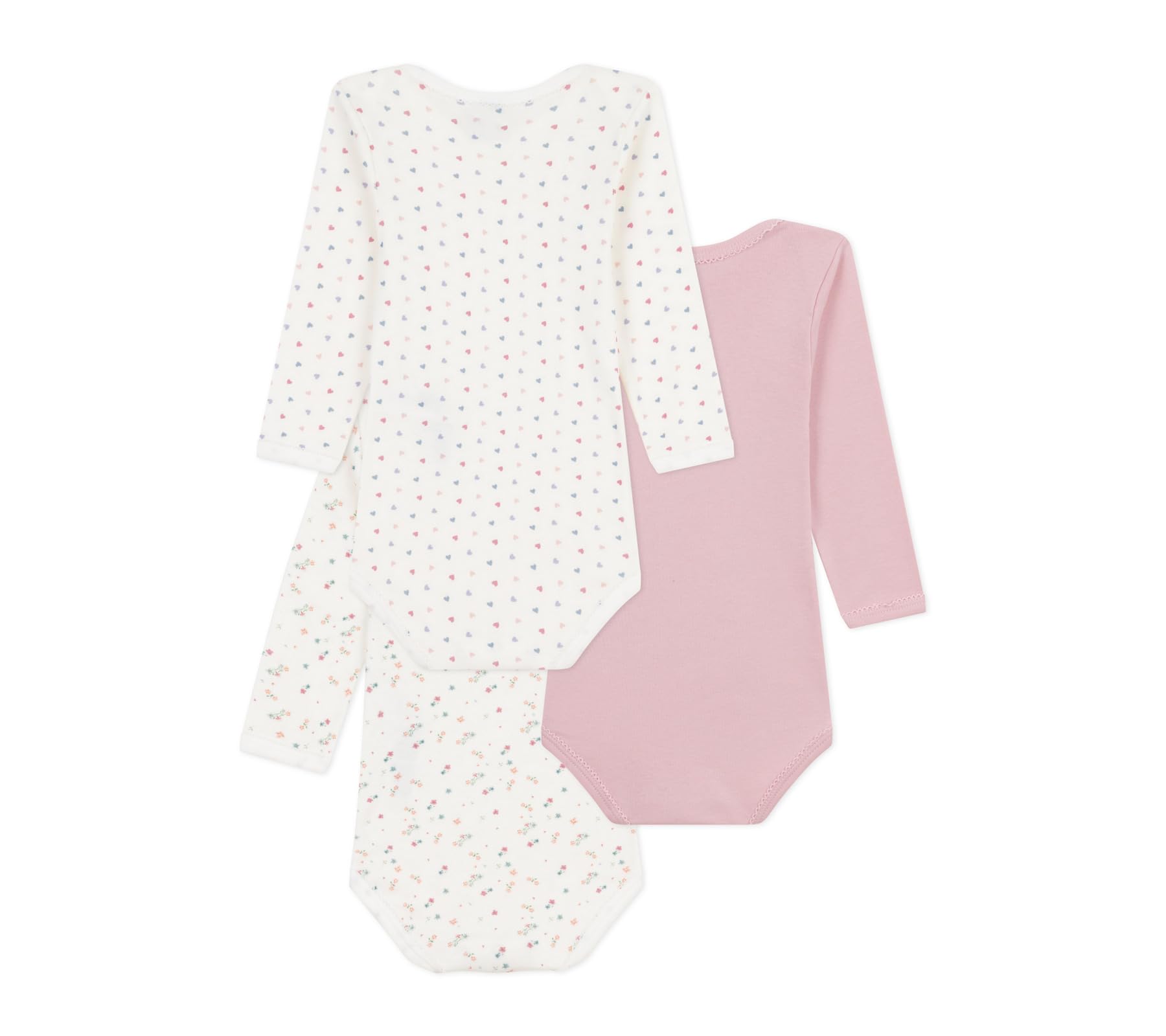 Petit Bateau Lot de Bodies Manches Longues en Coton Imprimé Fleuri Bébé A0ed100 Sous Vêtements JOUR Bébé fille (lot de 3)