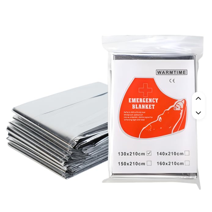 Emergency Thermal Blanket - Aluminized Mylar, Lightweight, Compact, Waterproof, Windproof, Silver-picture-14