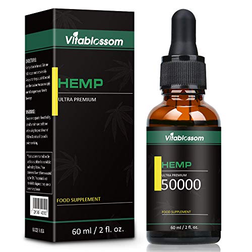 Hemp Natural Oil, Vegan & Vegetarian Friendly, Natural Ingredients (60ML 50000MG)