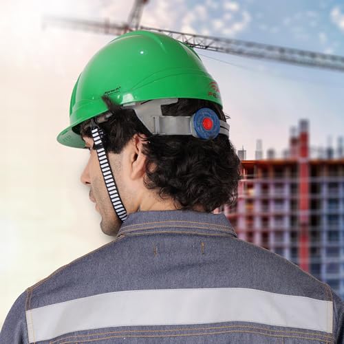 Image of PERF Safety Helmet for Construction & Outdoor Work|Easy3D Fitting System for Any Head Size|Lightweight|8-Point Support Easy Impact Absorption Sweatband|XPrssPNV(Green)