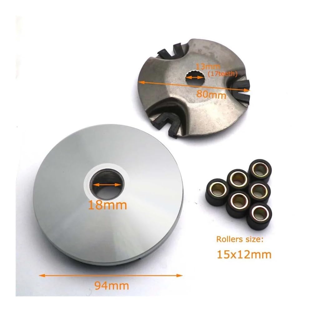 Piezas de reparación Ventilador de Rodillos del variador 1E40QMB de 50 CC, Compatible con Piezas de Motor de Motocicleta y Scooter de 50 18 mm