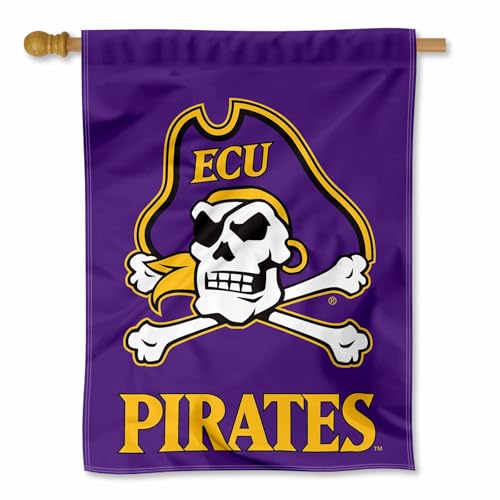 East Carolina Pirates Wordmark Logo Double Sided House Banner Flag