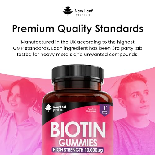 Beauty-Hair-Skin-Nails-Gummies-for-Hair-Growth-Skin-Health-Biotin-10000g-Vegan-Chewable-Beauty-Vitamins-Hair-Vitamins-for-Women-Men-GMO-Free-No-Artificial-Colours-or-Flavours-60-Gummys