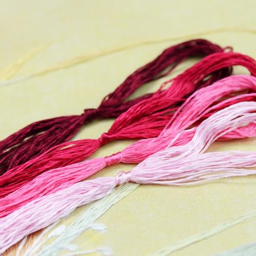 Image of 4 Skeins Mulberry Silk Floss Embroidery Thread Floss-Cross Stitch Threads China Silk Woven Jewelry Threads DIY Sewing Kits (07)