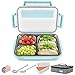 Bento Lunch Box, Contenitore per il Pranzo per Bambini in Acciaio Inox con Posate e Borsa Termica Porta Pranzo, Lavabile in Lavastoviglie
