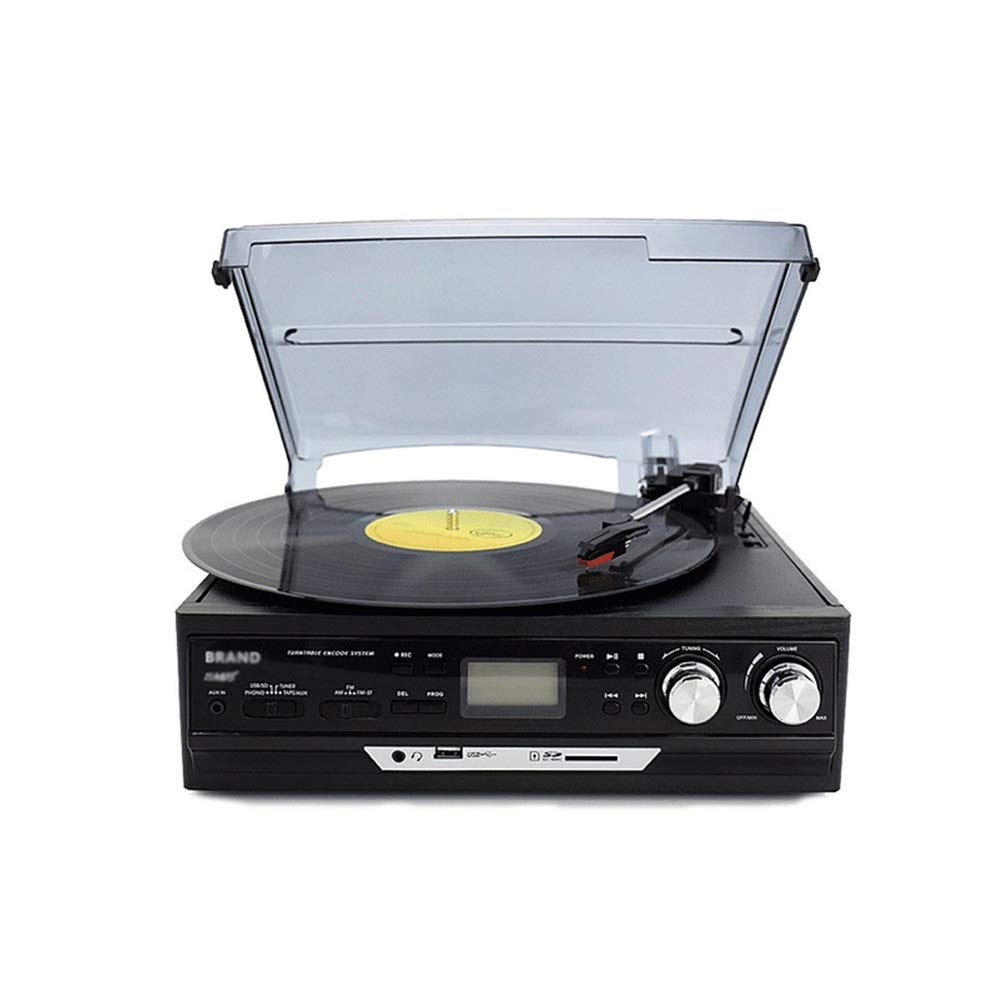Giradischi, Giradischi con Altoparlanti Incorporati, Classico Lettore in Vinile in Legno Dischi in Vinile 33,45,78 Giri/min, Supporta Uscita RCA, Jack Cuffie