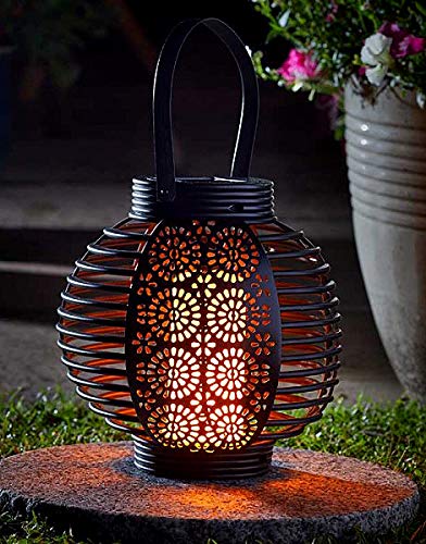 Garden Mile LED Solar Flammeneffekt Laterne, Warmweiße Hängeleuchten Ideal für Ihre Garten, Deck oder Terrasse Beleuchtung, Schöne Beleuchtung für Ihren Garten (Flammenlaterne) Cover
