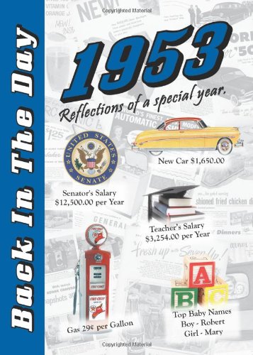 1953 Back In The Day - 24-page Greeting Card / Booklet with Envelope (5 x 7 Size) – Great for Birthdays, Anniversaries, Reunions, Graduations, Client & Corporate Gifts