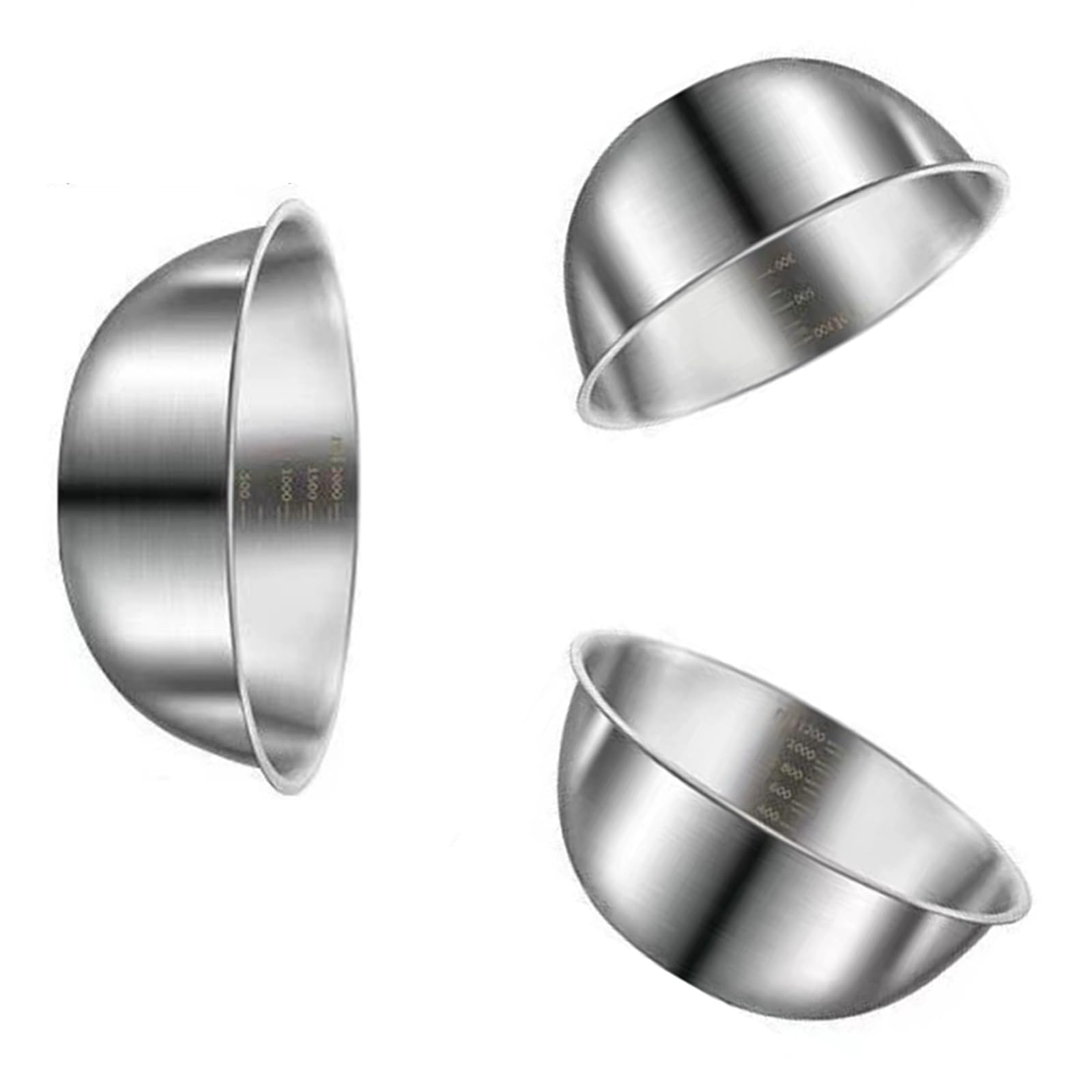 Kalttoy Stainless Steel Mixing Bowls with Measurement Lines Perfect for Dough Making Baking and Cooking Kitchen Gadget Strong Mixing Bowls