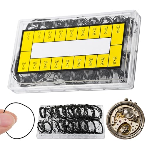 NOWHYX 210 Pcs O Ring Watch Gasket Kit 18 Types Rubber Seal O Ring Watches Gasket Watch Back Gaskets Rubber for Watches Repair(Size:210 pcs)