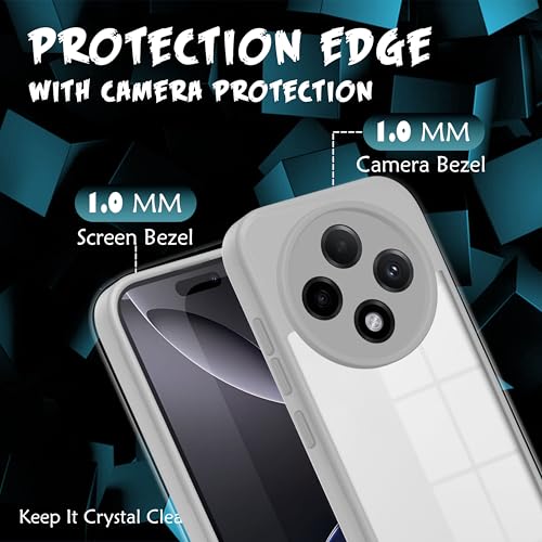 Image of V-TAN Back Cover for Vivo T4 5G / iQoo Z10 5G Compatible Case, Transparent Clear, TPU, Camera Protective Shockproof Cover (Gray)