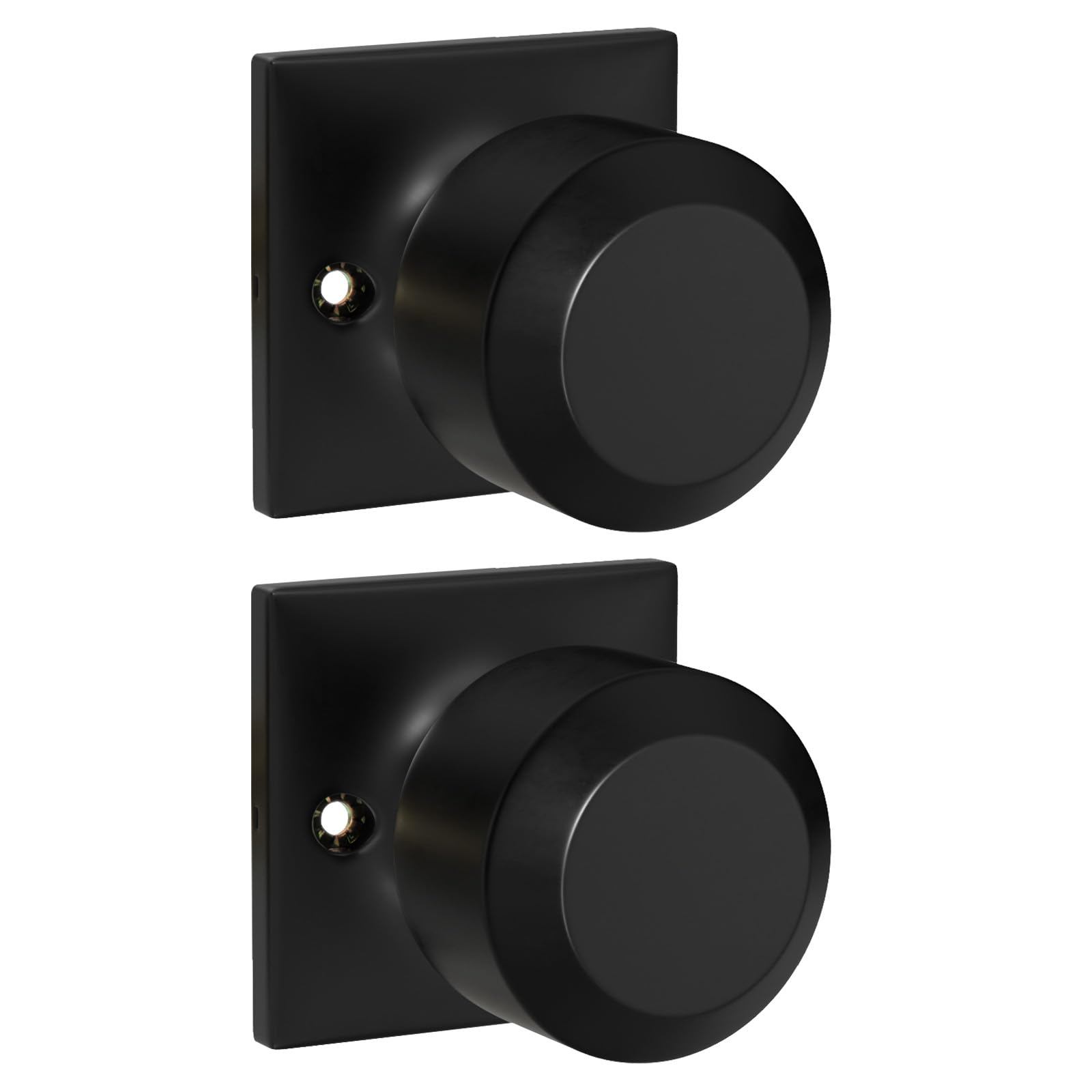 Goldenwarm Black Half Dummy Door Knobs, Single Side Door Handles for Closets, French Double Doors, Non-Locking Inactive Matte Black Door Knobs 2
