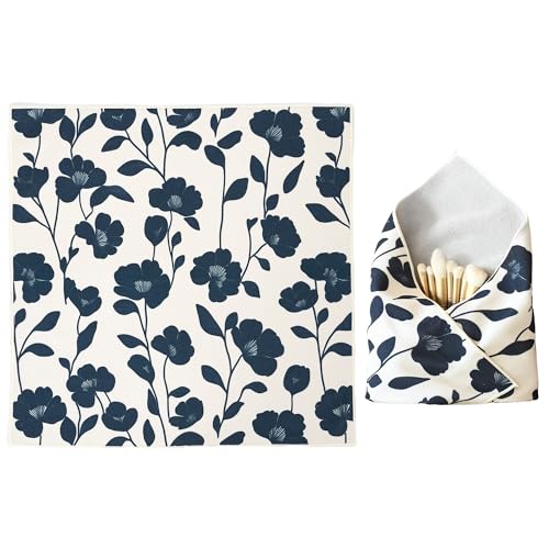 Image of Self-Adhesive Magic Cloth Portable lazy Makeup Bag Cosmetic Pouch Widely Used for Camera Lens Wrap,Protective Cover Laptop Sleeve,Folding,Washable(21.7 inch X 21.7 inchFlower)