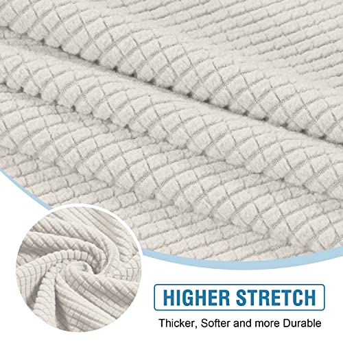 H.versailtex Sectional Couch Covers 4 Pieces Sofa Seat Cushion Covers L Shape Separate Cushion Couch Chaise Cover For Both Left/Right Sectional Couch (Xl Sofa 3 Seater + 1 Chaise, Ivory) #TOP2