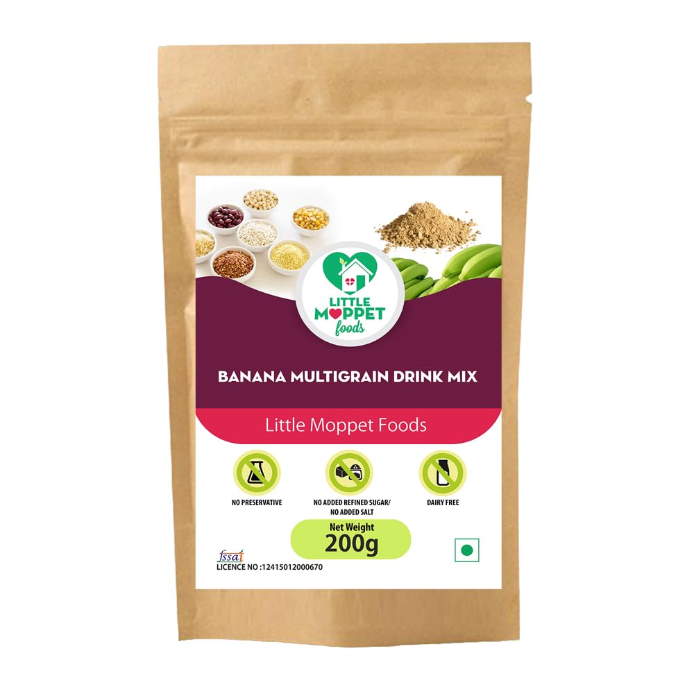 Little Moppet Foods – Banana Multigrain Drink Mix 200g | No Additives and Preservatives | Free from Added Salt and Sugar |Combination of Raw Kerala Banana, Millets, Nuts and Seeds.-image-15