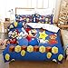 Zestaw pościeli Super Mario Bros z nadrukiem 3D z 2 poszewkami na poduszki, miękka pościel z mikrofibry dla dorosłych, nastolatków, dzieci, 3-częściowy, do dekoracji wnętrz, podwójne (200 x 200 cm)