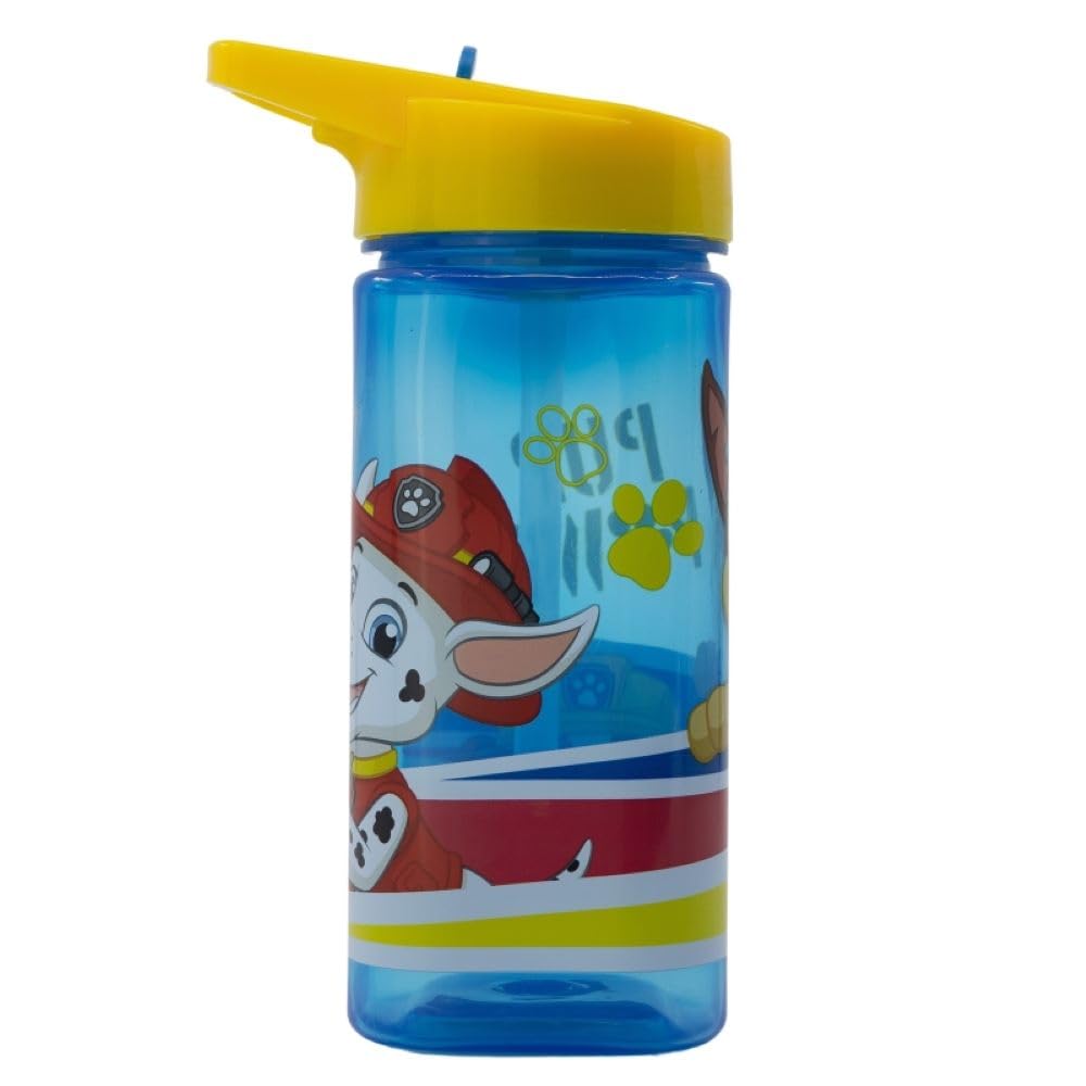 Om Supplies Paw Patrol Reusable Square Water Bottle Drink Bottle With Built-In Handle For Easy Carry School Lunch Kids Childrens 510Ml Bpa Free Plastic (Pat)