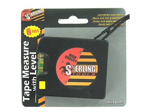 Kole Imports 6 Feet Streling Tape Measure with Power Lock Level