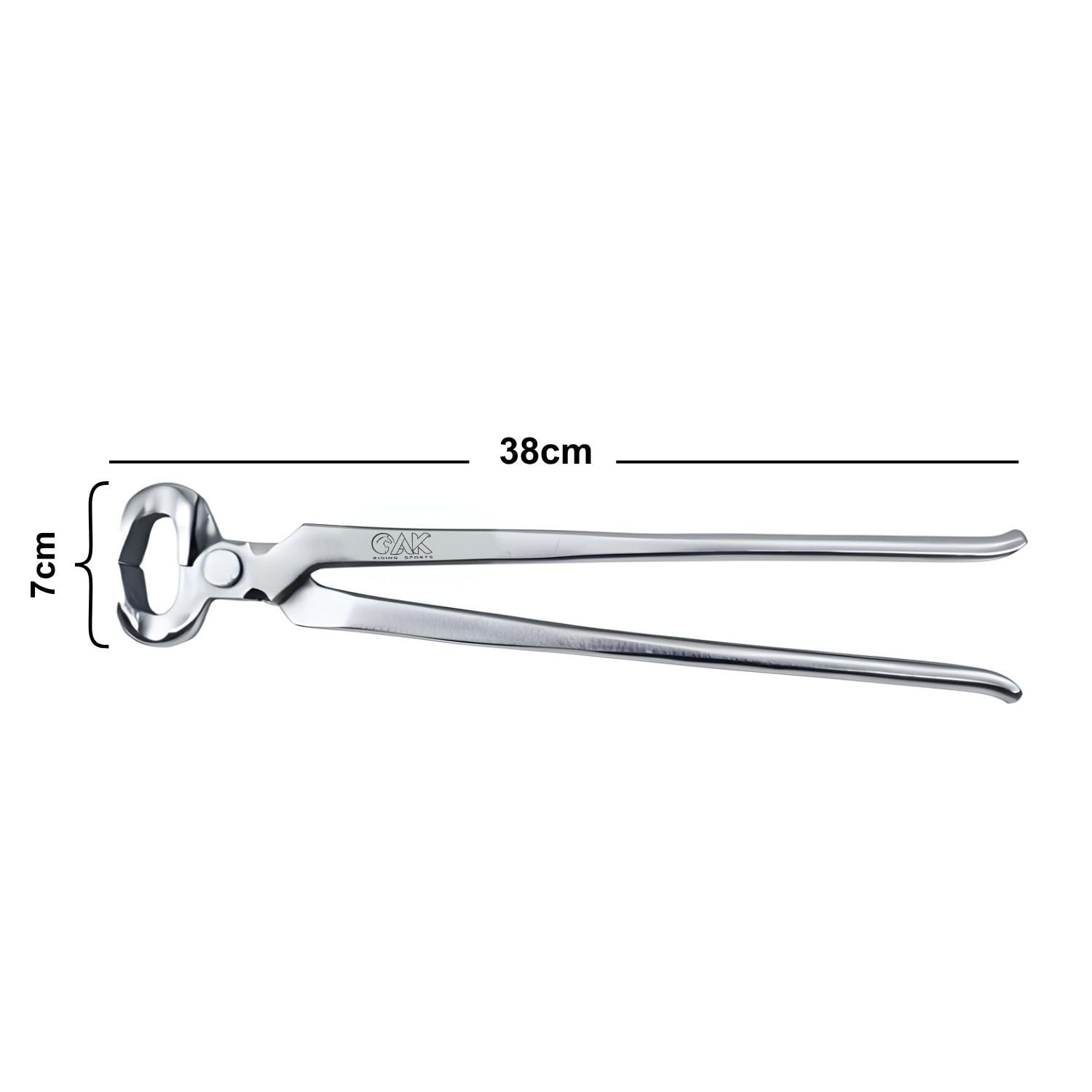 AK AKRS-6067 - Pinza per zoccoli in acciaio INOX massiccio, per cavalli, zoccoli, strumenti veterinari (argento, 38 cm)