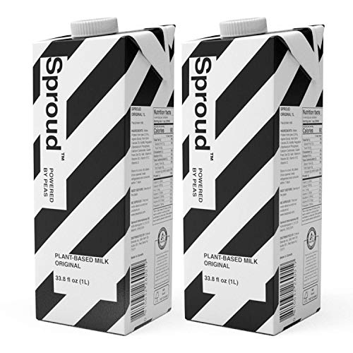 SPROUD Vegan Pea Protein Milk - Original Flavor - 1 Liter (2 Pack) - Plant-Based Shelf Stable Milk - Lactose Free, Gluten Free, Dairy Free - Non-GMO â€“ Soy, Rice, Almond & Oat Milk Alternative