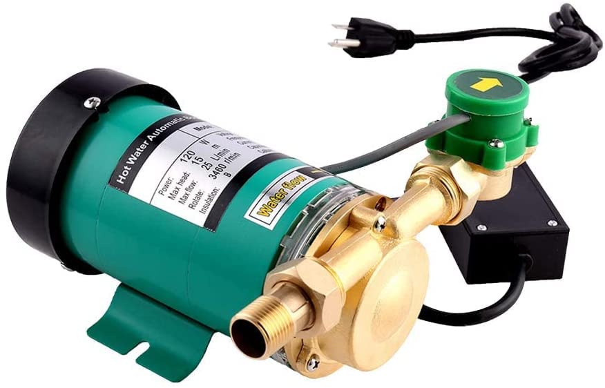115V Circulator Water Pump 120W Pressure Water Booster Pump 3/4 inch Outlet Automatic Shower Sprinkler Booster Pump with Sensor Flow Switch Water Pressure Booster Pump for Home/Bathroom, Green