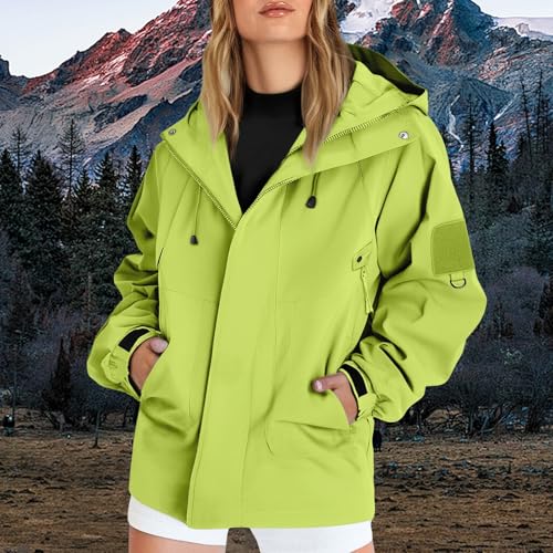 Rain Jackets for Women Loose Fit Waterproof Lightweight Rain Coat for Hiking Travel Windbreaker with Hood Trench Coat2