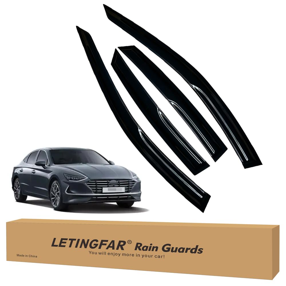 LETINGFAR Window Visors Rain Guards for Hyundai Sonata 2020 2021 2022 2023 2024 Accessories, Wind Deflectors Vent Shades for Hyundai Sonata