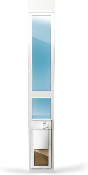Power Pet High Tech WiFi Electronic Dog Door - Automatic Sliding e-Glass - Medium Pets up to 25 lbs - Tall 92-3/4" - 96" Patio Doors - PX1-STE-WIFI