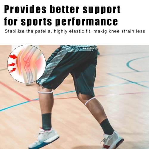 Image of Gosknor 4pcs Patellar Tendon Support Strap Knee Band (Fluorescent White) | Silicone Patella Knee Brace Elastic Strap for Basketball Running Hiking Jumpers Soccer Volleyball Sports