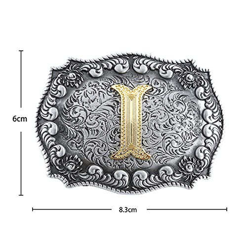 Image of HUABOLA CALYN Belt Buckle Men, Western Cowboy Rodeo Small Alphabet Letter ABCDMRJ to Z Initial Belt Buckles for Women