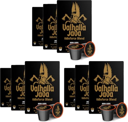 Death Wish Coffee, Valhalla Java Strong Coffee Pods 10 Count (Pack of 9)