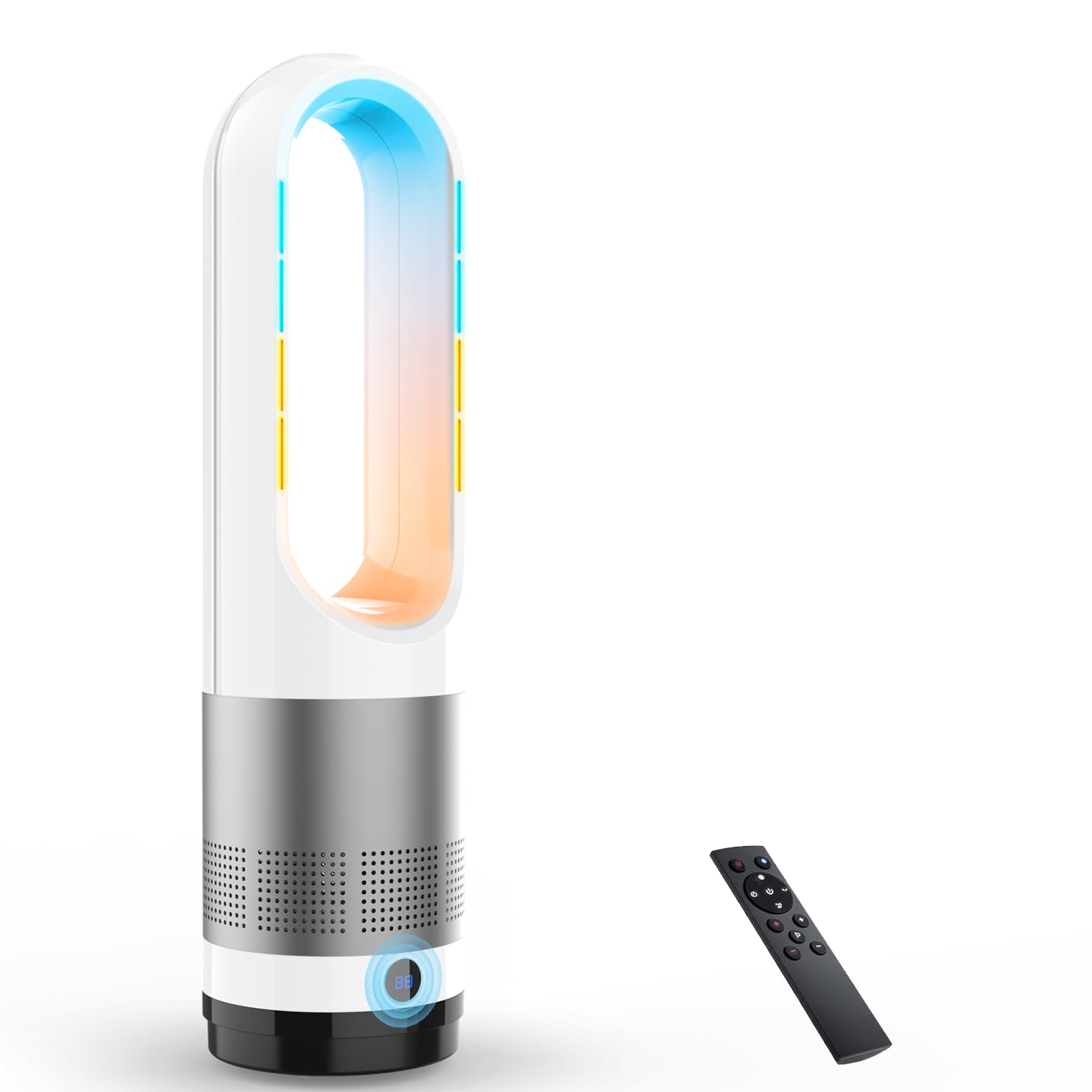 セラミックヒーター 冷暖兼用　羽なし扇風機 リビング扇風機 ホワイト Amazon.co.jp: タワーファン 羽なし扇風機【2025革新冷暖房