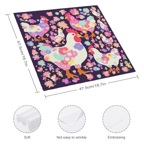 Servilletas de Tela Flor Corazón Poliéster Cuadrada 4 Pzs miniatura 2