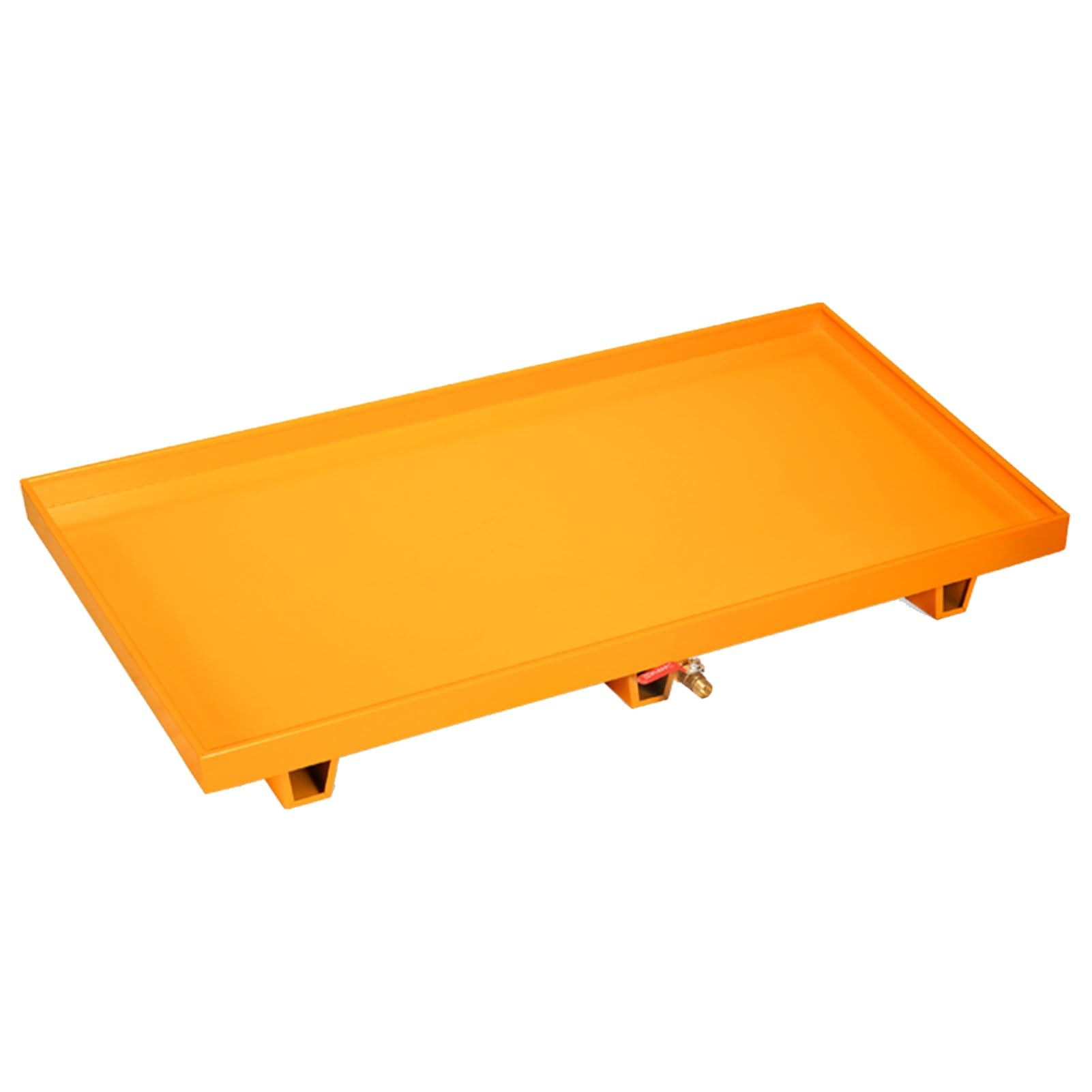 SGKOMN Industrial Spill Containment Tray with Drain Outlet, Leakproof Solution for Oil Tanks, Paint Buckets in Warehouses, Garages, and Kitchens, Yellow-125x65x15CM