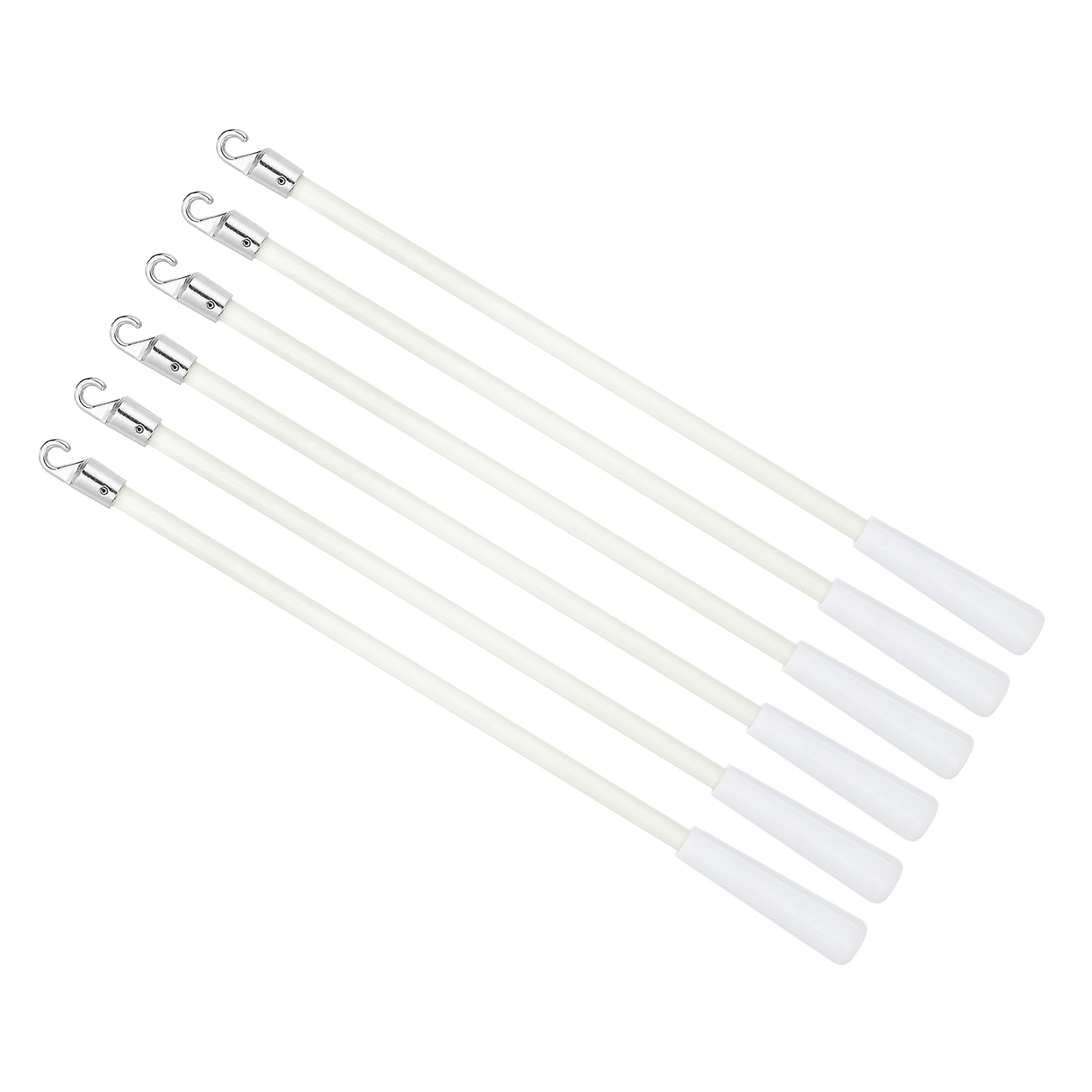 Baguette de store vertical en PVC blanc de 30,5 cm avec crochet et poignée Lot de 6