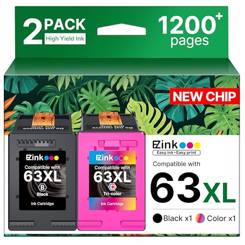 63XL Ink Cartridges Black and Color Remanufactured Replacement for HP...