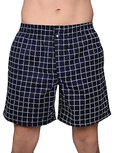 Image of Frenchie VIP 100% Cotton Yarn Dyed Relaxed Fit Printed Boxer Short Combo Set for Mens with Two Side Pockets