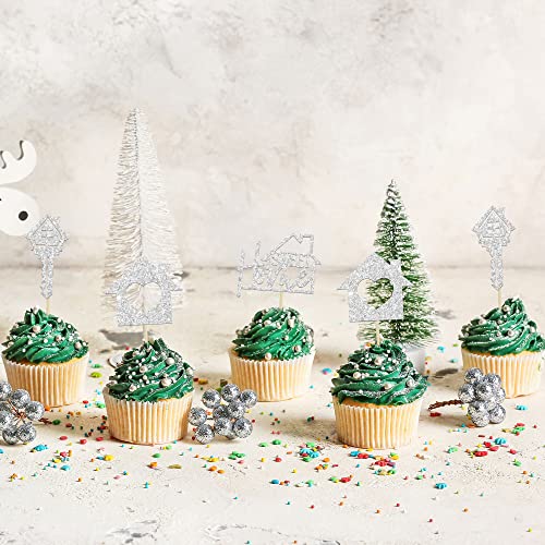 Gyufise 24 Pack Silver Sweet Home Cupcake Toppers Glitter Key Housewarming Cupcake Picks Decorations For New Home Theme Party Cake Decorations Supplies #TOP6
