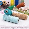 LEREATI Macrame Cord 3mm Set, 150m Thick Macrame Cotton Rope Yarn, 4 ...