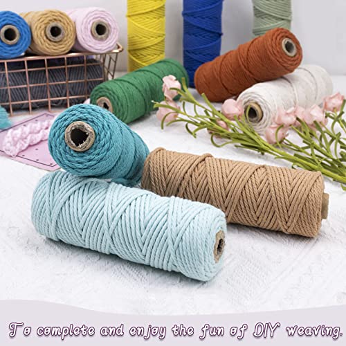 LEREATI Macrame Cord 3mm Set, 150m Thick Cotton Rope Yarn, 4 Strand Twisted Soft String for Crafts Plant Hanger, Wall Hanging - Image 4