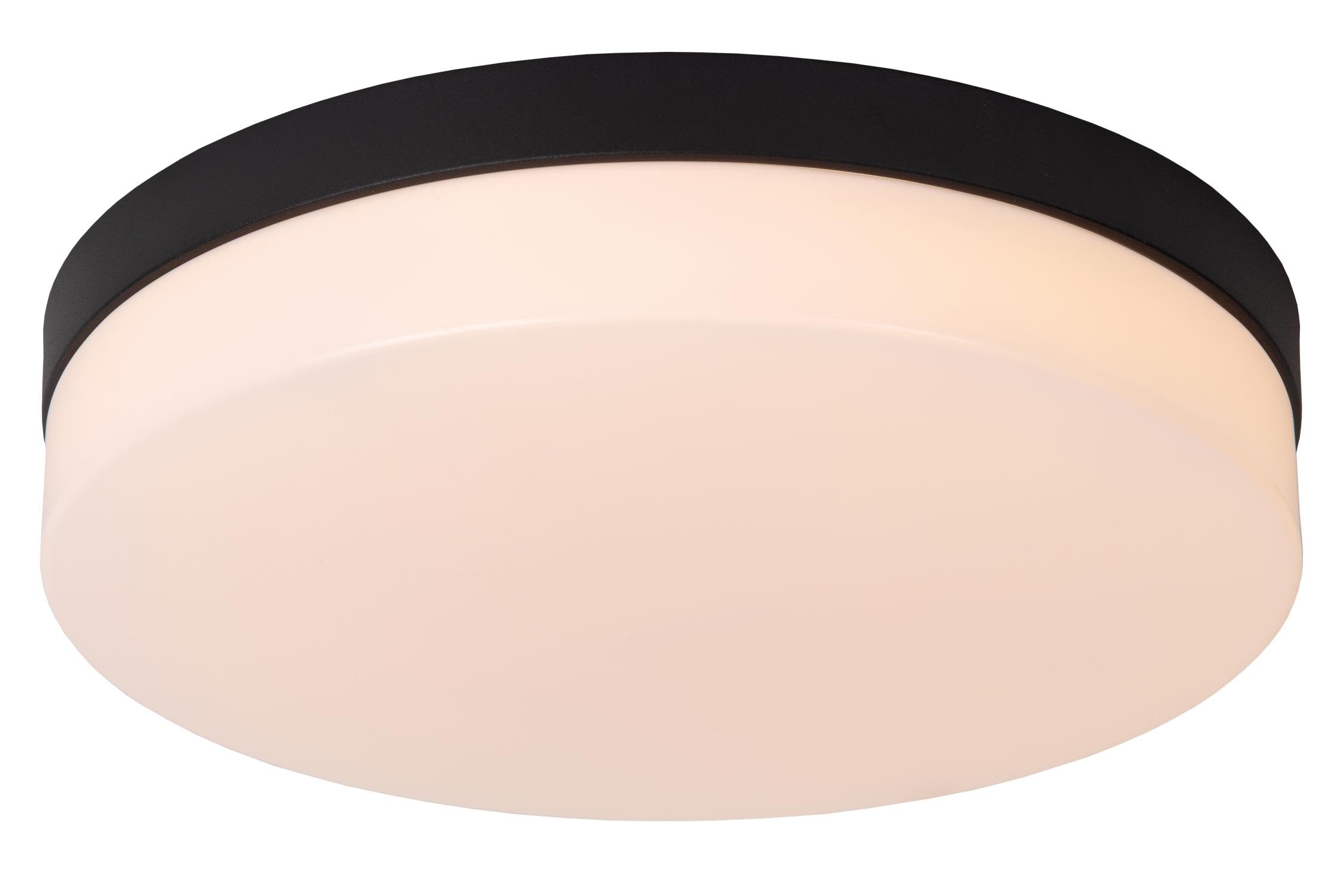 LUCIDE BISKIT - Plafonnier Salle de bains - Ø 34,​5 cm - LED - 1x24W 2700K - IP44 - Détecteur De Mouvement - Noir