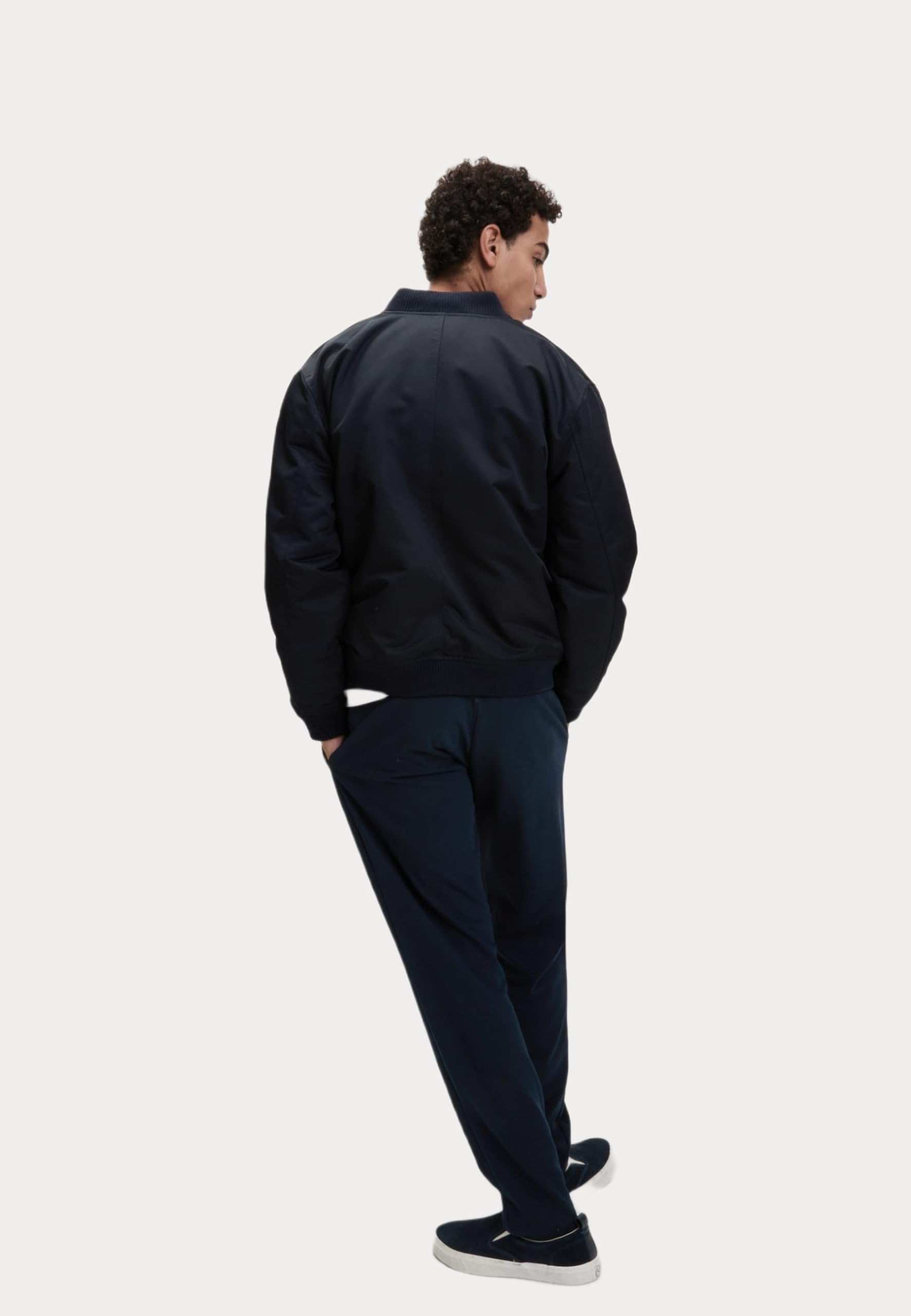 Marks & Spencer Pantalon de Jogging Droit en Coton Bleu Marine Foncé M