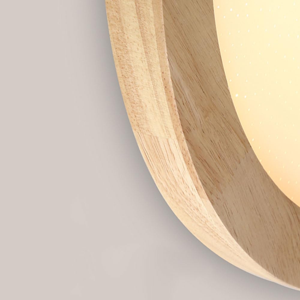 Lampa sufitowa do przedpokoju, balkonu, mała, ultracienka lampa sufitowa LED z drewna słojowanego, do montażu podtynkowego, płaskie, okrągłe oświetlenie szafy o mocy 15 W, niskopro