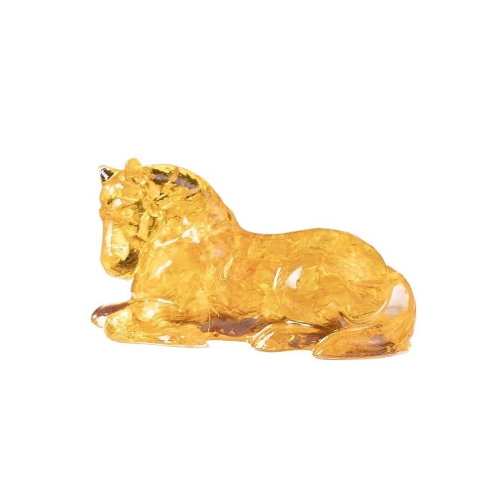 HUFFA Ornamental Horse Figurine - Crystal Epoxy Resin Home Decoration with Natural Tiger Eye Chips