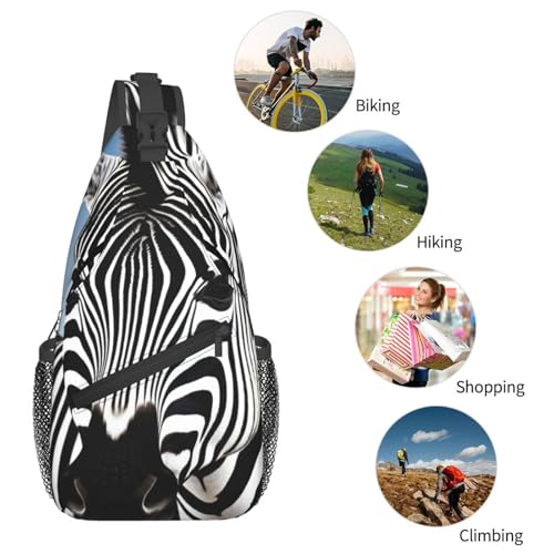 Man's Cross Chest Bag Diagonally Sling Backpack Shoulder Bag Zebra miniatura 6